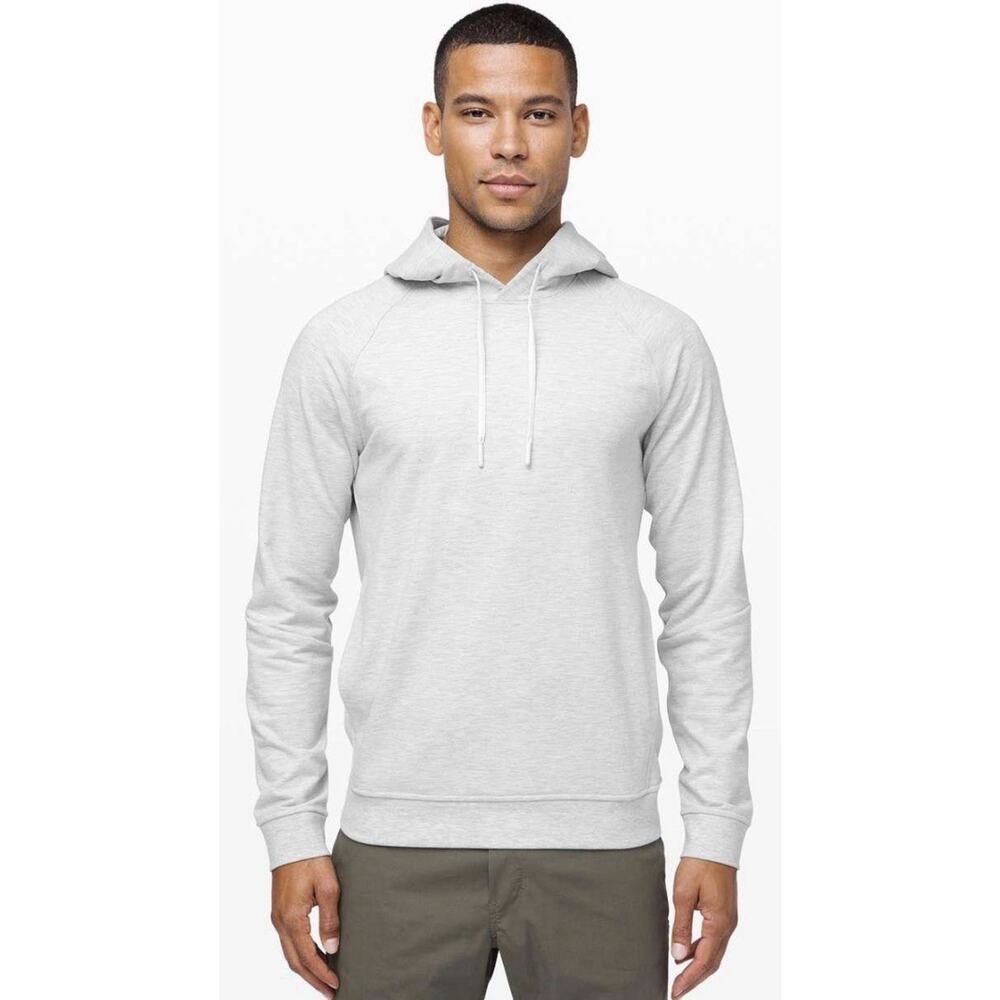 Lululemon City Sweater Hoodie Men’s Médium Heathered Ultra Light Grey Pullover